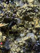 Load image into Gallery viewer, 5.1” New Find: Huanzala Mine Peru Sphalerite + Chalcopyrite + Apatite + Calcite + Quartz | Collector Display Specimen