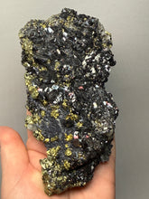 Load image into Gallery viewer, 6.1” New Find: Huanzala Mine Peru Sphalerite + Chalcopyrite + Apatite + Calcite + Quartz | Collector Display Specimen