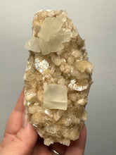 Load image into Gallery viewer, Rare Druzy Golden Diamond Calcite & Pink Huelandite Matrix — Maharashtra, India | Collector Cabinet Specimen