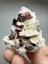 Load image into Gallery viewer, High-Grade Naturally Faceted Red Spessartine Garnet on Matrix — Skardu, Pakistan