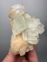 Load image into Gallery viewer, High-Grade Light Green Apophyllite on Pink Stilbite Zeolite | Indian Collector Mineral Specimen