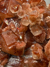 Load image into Gallery viewer, Rare Red Apophyllite + Druzy Red Stilbite Flowers — Deccan Traps, India