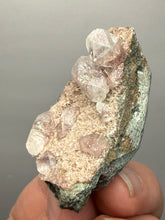 Load image into Gallery viewer, Pink Apophyllite on Red & Green Heulandite – Deccan Traps, Maharashtra, India