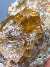 Load image into Gallery viewer, Hessonite Garnet Cluster on Matrix – Natural Collector Specimen from Pakistan | High-Grade Orange-Red Garnet Crystals