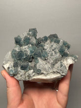 Load image into Gallery viewer, Premium Natural Blue Fluorite on Quartz Matrix
Collector Mineral Specimen – Inner Mongolia, China
Xianghualing Mine, Hunan Province, China