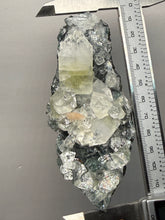 Load image into Gallery viewer, High-Grade Green Apophyllite with Pink Stilbite on Black Chalcedony – Deccan Traps, India