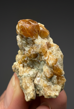 Load image into Gallery viewer, Hessonite Garnet Cluster on Matrix – Natural Collector Specimen from Pakistan | High-Grade Orange-Red Garnet Crystals