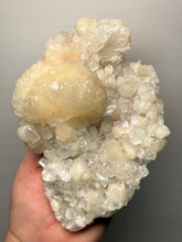 Load image into Gallery viewer, BIG Pearl & Pink Stilbite Flower Crystals w Clear Apophyllite | Maharashtra, India | Collector Display Specimen