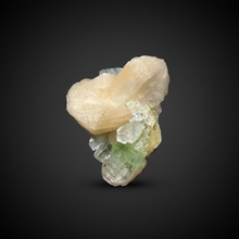 Load image into Gallery viewer, High-Grade Gemmy Green Apophyllite on White Stilbite | Deccan Traps, Maharashtra, India