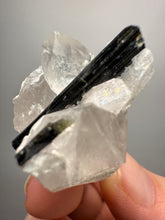 Load image into Gallery viewer, Dark Green Cap Stak Nala Tourmaline on Cleavelandite and Quartz Matrix – Haramosh Mountains, Pakistan