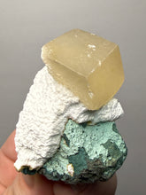 Load image into Gallery viewer, Rare Druzy Golden “Diamond” Calcite on Zeolite Matrix — Maharashtra, India | Collector Cabinet Specimen