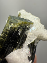 Load image into Gallery viewer, Blue Cap Dark Green Stak Nala Tourmaline on Cleavelandite Matrix – Haramosh Mountains, Pakistan
