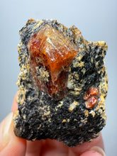 Load image into Gallery viewer, Naturally Faceted Zircon Crystal on Pegmatite–Biotite Matrix • Pakistan Mineral Specimen