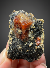 Load image into Gallery viewer, Naturally Faceted Zircon Crystal on Pegmatite–Biotite Matrix • Pakistan Mineral Specimen