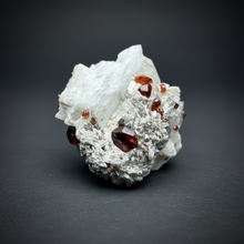 Load image into Gallery viewer, High-Grade Naturally Faceted Red Spessartine Garnet on Matrix — Skardu, Pakistan