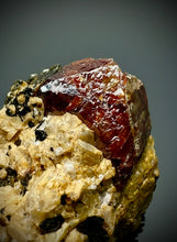 Load image into Gallery viewer, Naturally Faceted Zircon Crystal on Pegmatite–Biotite Matrix • Pakistan Mineral Specimen