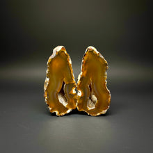 Load image into Gallery viewer, High-Grade Indonesian Sumatra Agate Pair – Vibrant Banded Chalcedony with Rich Color Zoning | Ethical Lapidary & Collector Display Specimens
