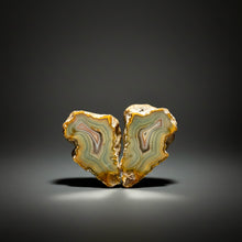Load image into Gallery viewer, High-Grade Indonesian Sumatra Agate Pair – Vibrant Banded Chalcedony with Rich Color Zoning | Ethical Lapidary & Collector Display Specimens