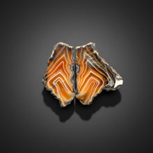 Load image into Gallery viewer, High-Grade Indonesian Sumatra Agate Pair – Vibrant Banded Chalcedony with Rich Color Zoning | Ethical Lapidary & Collector Display Specimens