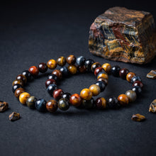 Load image into Gallery viewer, BRACELET Mix Tiger Eye - MED 8MM Beads
