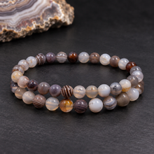 Load image into Gallery viewer, BRACELET Botswana Agate - SM 6MM Beads
