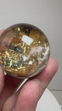 Load and play video in Gallery viewer, Garden Quartz Golden Rutile and/or Cubic Golden Pyrite Sphere • High Grade • RARE