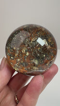 Load and play video in Gallery viewer, Garden Quartz Golden Rutile and/or Cubic Golden Pyrite Sphere • High Grade • RARE