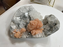 Load image into Gallery viewer, FINE MINERAL | Gem Apophyllite with Spectacular Pink Stilbite Flower | Maharashtra, India