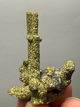 Load image into Gallery viewer, Chalcopyrite Botryoidal Stalactites on Calcite – Cabinet Specimen | Tongshankou Mine, Edong, Daye, Huangshi Prefecture, Hubei Province, China

