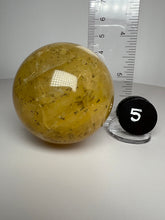 Load image into Gallery viewer, Dendrite Manganese Included Iron Oxide Quartz (Golden Healer) Sphere • RARE
