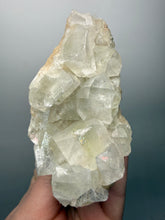 Load image into Gallery viewer, High-Grade Light Green Apophyllite on Pink Stilbite Zeolite | Indian Collector Mineral Specimen
