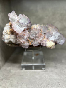 QR Code Fluorite with Druzy Chalcedony from Guizhou Province, China