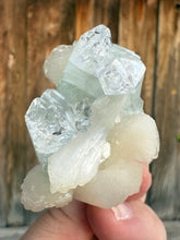 Load image into Gallery viewer, Light Mint Green Radial Apophyllite + White Stilbite • Maharashtra, India
