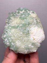 Load image into Gallery viewer, Luminous Mint Apophyllite with Glittering Druzy Sugar Quartz – India
