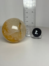 Load image into Gallery viewer, Dendrite Manganese Included Iron Oxide Quartz (Golden Healer) Sphere • RARE
