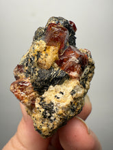 Load image into Gallery viewer, Naturally Faceted Zircon Crystal on Pegmatite–Biotite Matrix • Pakistan Mineral Specimen
