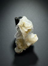 Load image into Gallery viewer, Dark Green Cap Stak Nala Tourmaline with Cleavelandite Flower – Haramosh Mountains, Pakistan | Thumbnail Specimen
