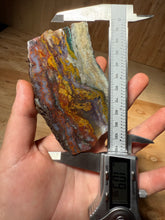 Load image into Gallery viewer, PREMIUM DISPLAY or LAPIDARY SLAB • Moroccan “Dream Landscape Jagate” (Purple, Teal, Red, Green, Red, Yellow &amp; Orange Moss Plume Agate + Jasper) Stone • Double Sided • High Atlas Mountains • Unpolished
