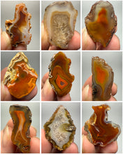 Load image into Gallery viewer, Lot of 9 Small Malawi Agate Halves – Polished Rare Colorful Collector Specimens
