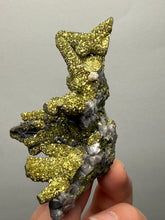 Load image into Gallery viewer, Chalcopyrite Botryoidal Stalactites on Calcite – Cabinet Specimen | Tongshankou Mine, Edong, Daye, Huangshi Prefecture, Hubei Province, China
