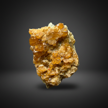 Load image into Gallery viewer, Hessonite Garnet Cluster on Matrix – Natural Collector Specimen from Pakistan | High-Grade Orange-Red Garnet Crystals
