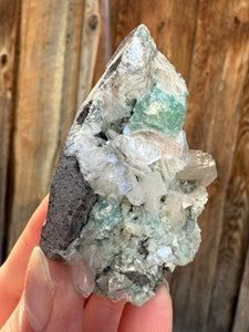 Mint Green (Disco Ball) Radial Apophyllite + White Heulandite • Maharashtra, India