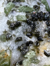 Load image into Gallery viewer, Electric Green Diopside on Quartz – Collector Mineral Specimen (Gilgit-Baltistan) Pakistan
