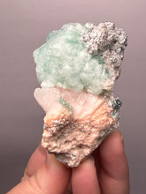 Load image into Gallery viewer, High-Grade Gemmy Green Apophyllite on White Stilbite  | Deccan Traps, Maharashtra, India
