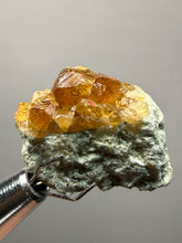 Load image into Gallery viewer, Hessonite Garnet Cluster on Matrix – Thumbnail Collector Specimen from Pakistan | High-Grade Orange-Red Garnet Crystals
