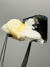 Load image into Gallery viewer, Blue Cap Dark Green Stak Nala Tourmaline and Cleavelandite – Haramosh Mountains, Pakistan | Thumbnail Specimen
