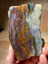 Load image into Gallery viewer, PREMIUM DISPLAY or LAPIDARY SLAB • Moroccan “Dream Landscape Jagate” (Purple, Teal, Red, Green, Red, Yellow &amp; Orange Moss Plume Agate + Jasper) Stone • Double Sided • High Atlas Mountains • Unpolished
