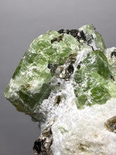 Load image into Gallery viewer, Electric Green Diopside on Quartz – Collector Mineral Specimen (Gilgit-Baltistan) Pakistan

