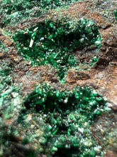 Load image into Gallery viewer, Brochantite Collector Mineral Specimen – Vivid Green Copper Crystals from Morocco
