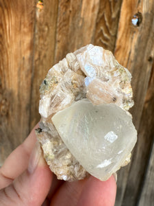 Yellow Diamond Calcite + Pearl Heulandite • Maharashtra, India